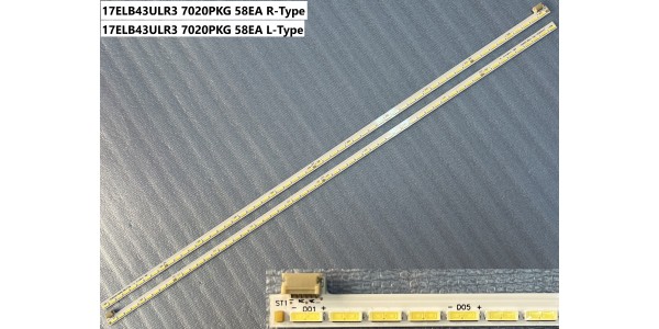 VESTEL 43FB7500, 43FB7550 Led bar, 17ELB43ULR1 7020PKG 58EA L-Type, 17ELB43ULR1 7020PKG 58EA R-Type